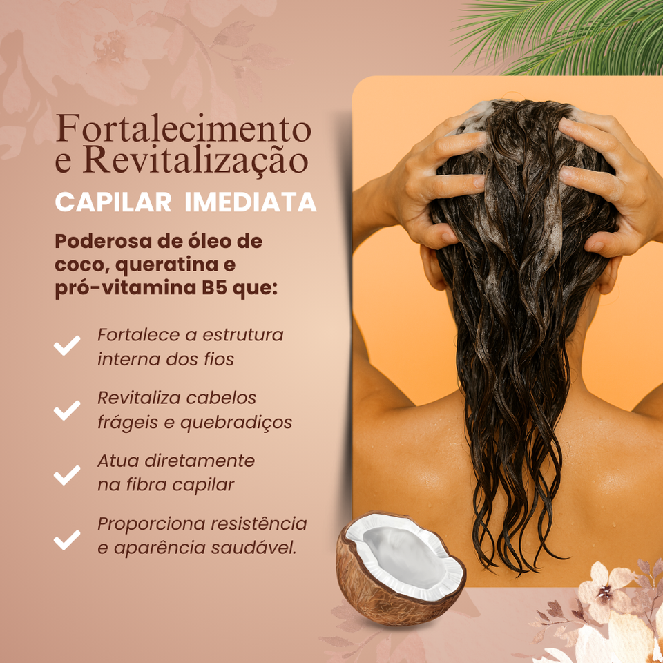 Kit Shampoo + Condicionador + Máscara - cabelos hidratados, leve e com um brilho sem igual.  (3 Produtos de 300ml e 300g)