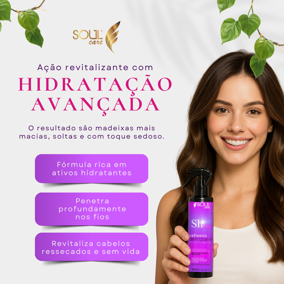 Cationic Defrizante -  Hidratação e Resistência para seus cabelos (250 ml)