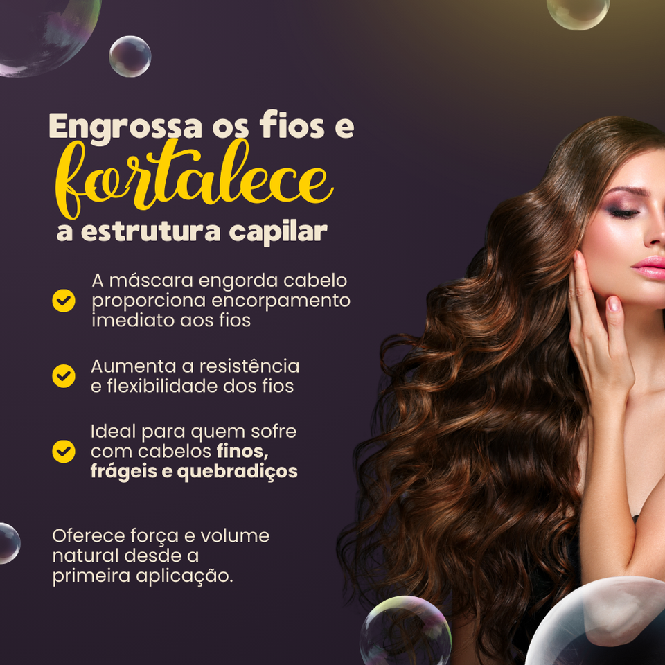 Mascara Engorda Cabelo 300g