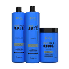 Kit Nutrição Capilar Home Hair Saloon - Shampoo + Condicionador + Máscara de Tratamento 1L