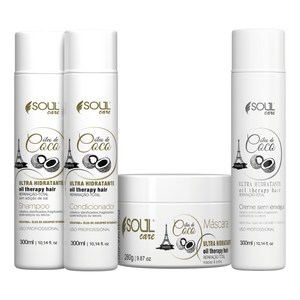 Kit Shampoo + Condicionador + Máscara + Creme Sem Enxágue - Cabelos hidratados, leves e com brilho sem igual (4 Produtos - 3 de 300ml e 1 de 300g)