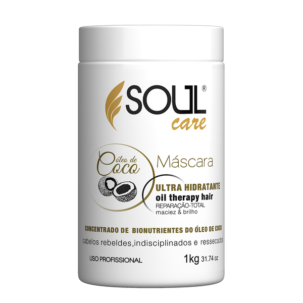 Máscara com óleo de coco - Ultra hidratação e reparação nutritiva para cabelos danificados (1 kg)