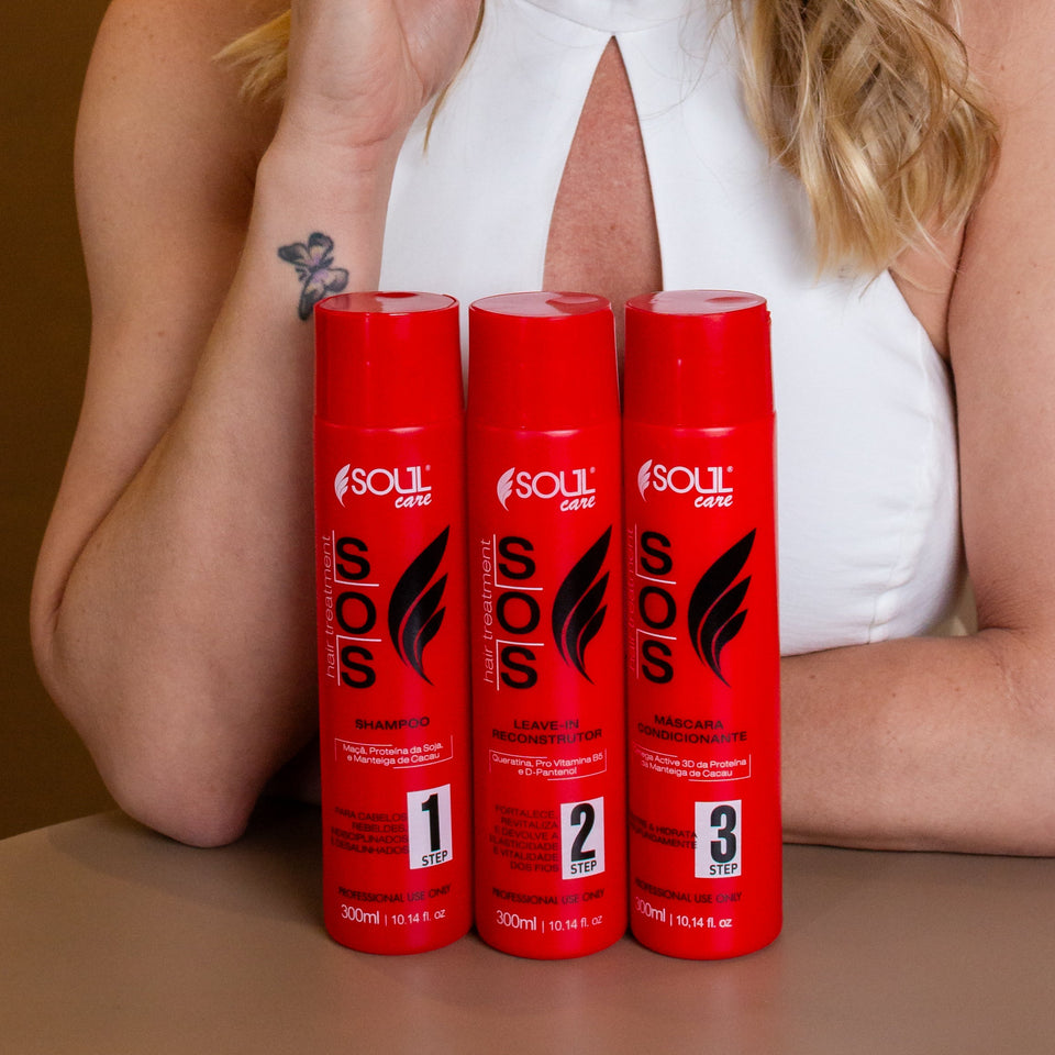 Kit Shampoo + Reconstrutor + Máscara - Recuperação e hidratação para cabelos danificados (3 unidades)