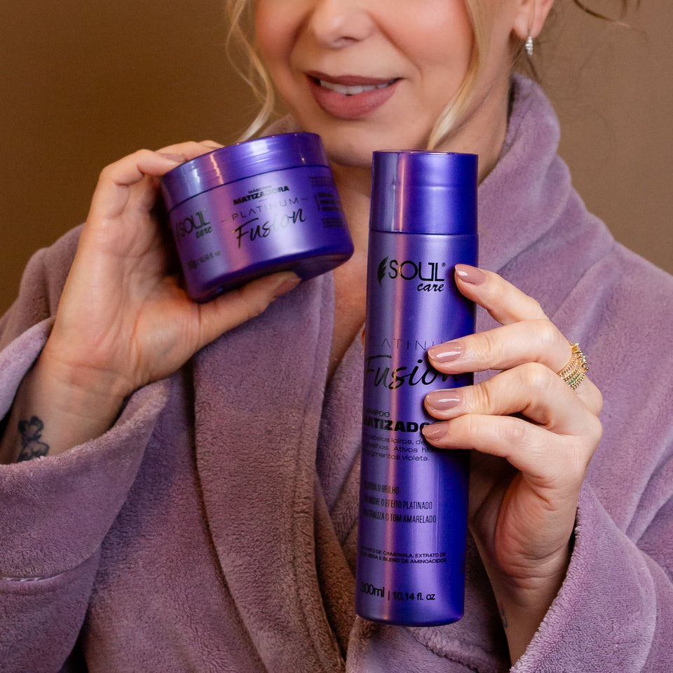 Kit Shampoo + Máscara - Evita reflexos amarelados e proporciona brilho intenso (300 Ml e 300 G)